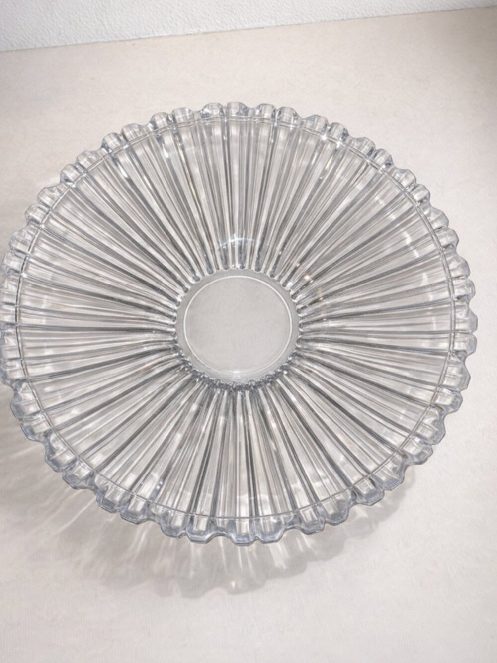 NWOB Vintage Large Crystal Centerpiece Bowl Serving Platter Serving Plate Heavy